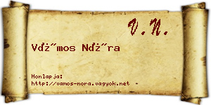 Vámos Nóra névjegykártya